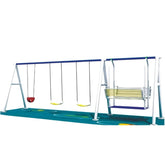 Huitich Kids Outdoor Swing Set with Multi - Seats & Durable Frame - Mumzar